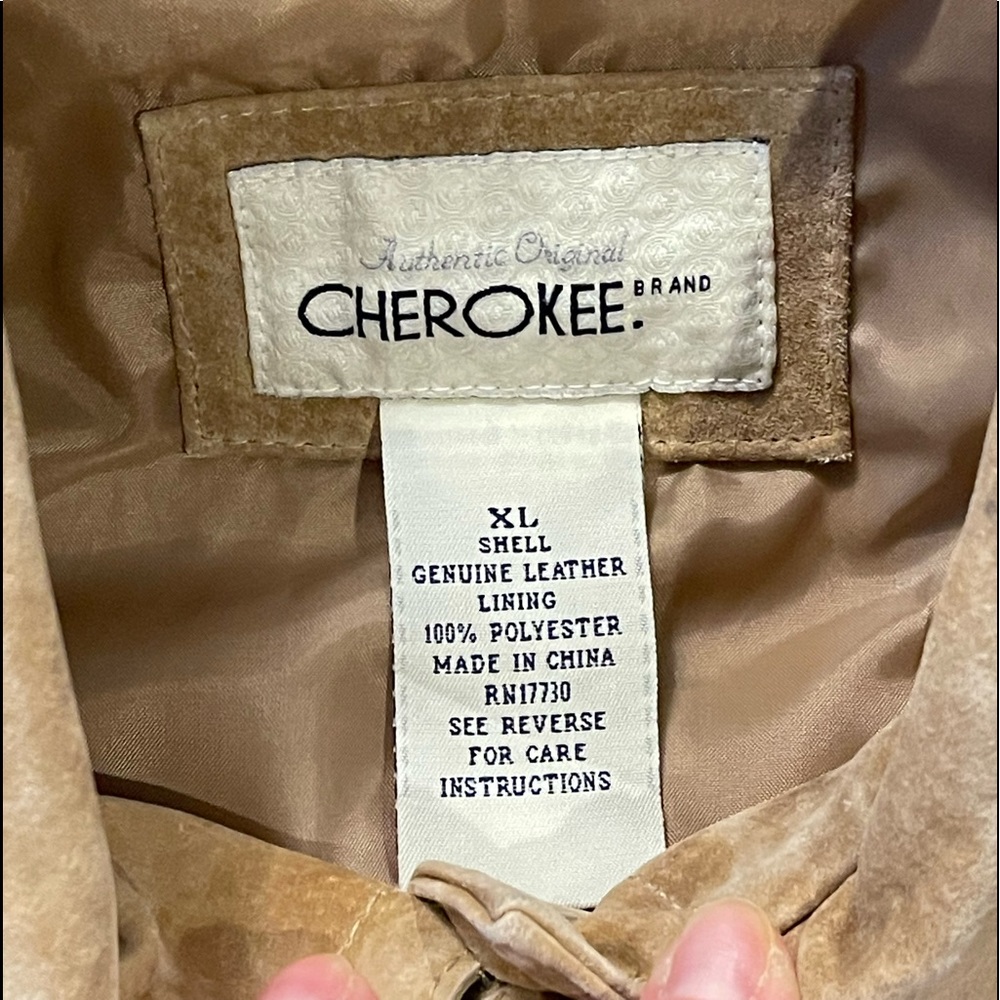 Vintage Cherokee Genuine‎ Leather Suede Coat XL Tan - Picture 6 of 16